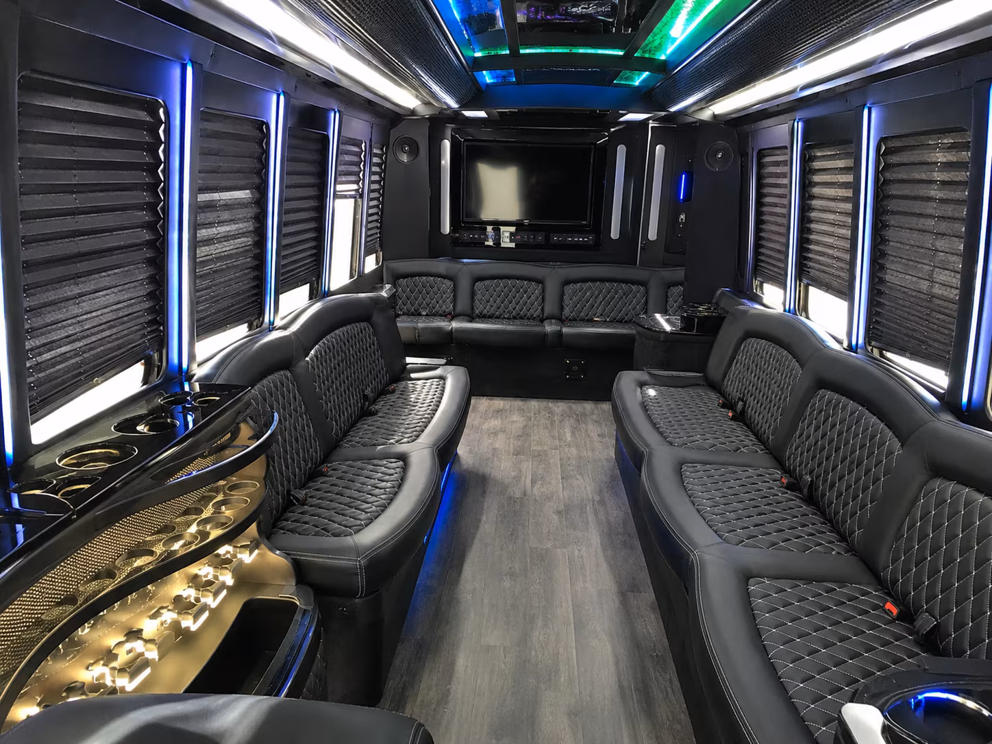 Bachelorette group inside a party bus serving Syracuse