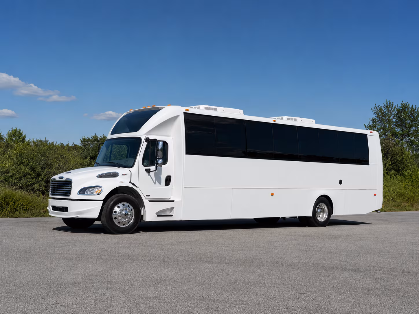 Syracuse wedding party bus shuttle ready for guests