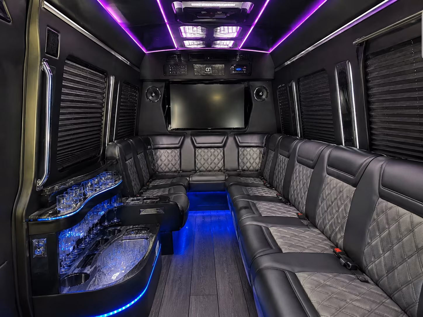 Syracuse School Event Transportation party bus interior