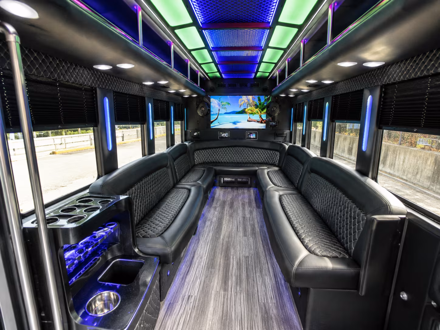 Syracuse Wedding Transportation party bus exterior