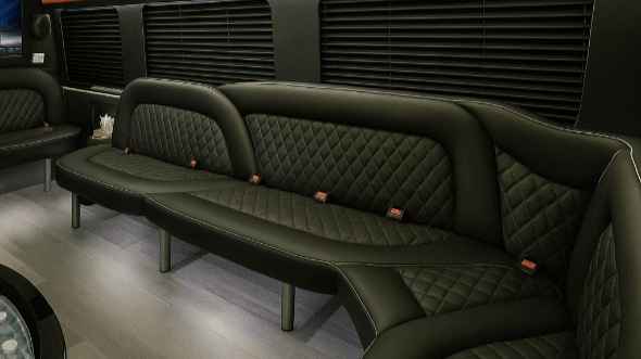 Interior of Charter Bus Company Buffalo's 15 Passenger Party Bus in Buffalo