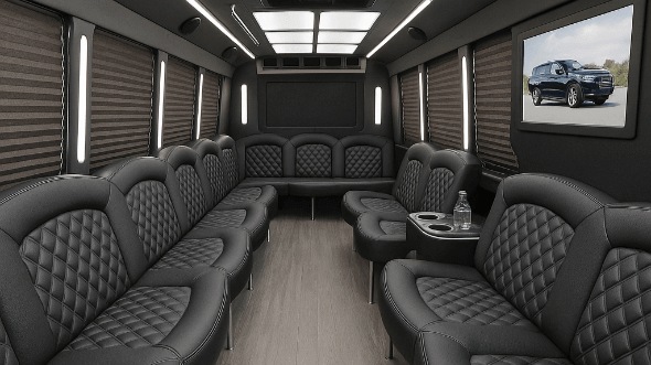 Interior of Charter Bus Company Albany's 20 Passenger Party Bus in Albany