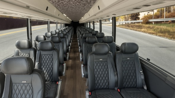 Interior of Charter Bus Company Syracuse's 25 Passenger Mini Bus in Syracuse