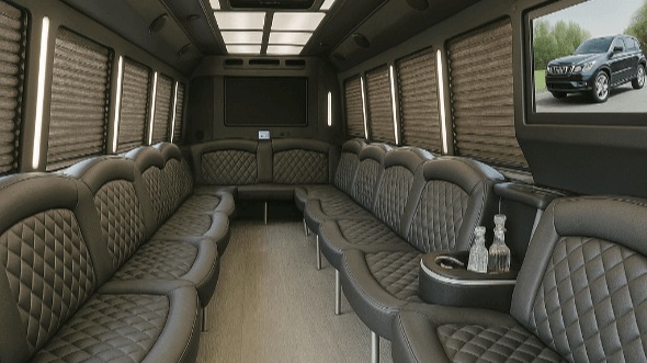 Interior of Charter Bus Company Yonkers's 25 Passenger Party Bus in Yonkers