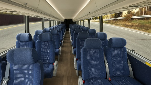 Interior of Charter Bus Company Syracuse's 28 Passenger Minibus in Syracuse