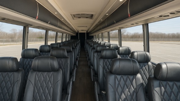 Interior of Charter Bus Company Syracuse's 45 Passenger Charter Bus in Syracuse
