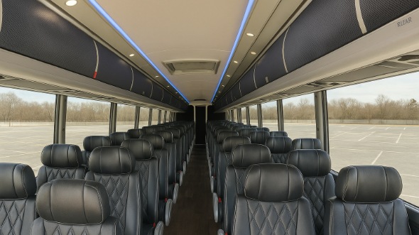 Interior of Charter Bus Company Syracuse's 46 Passenger Charter Bus in Syracuse