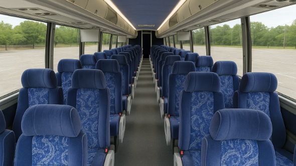 Interior of Charter Bus Company Syracuse's 48 Passenger Charter Bus in Syracuse