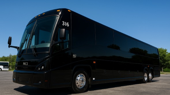 Exterior of Charter Bus Company Syracuse's 48 Passenger Charter Bus in Syracuse