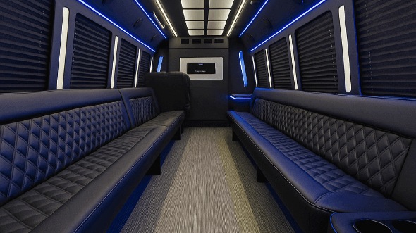 Interior of Charter Bus Company New Rochelle's 50 Passenger Party Bus in New Rochelle