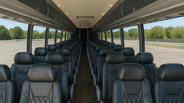 Interior of Charter Bus Company Syracuse's 51 Passenger Charter Bus in Syracuse