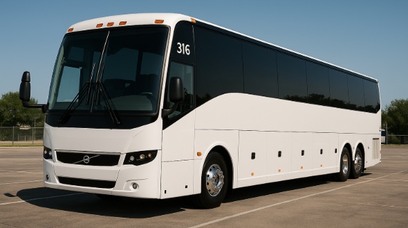 Exterior of Charter Bus Company Syracuse's 54 Passenger Charter Bus in Syracuse