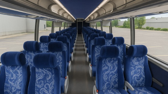 Interior of Charter Bus Company Syracuse's 56 Passenger Charter Bus in Syracuse