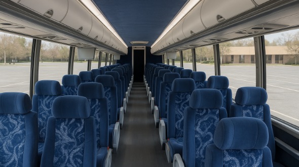 Interior of Charter Bus Company Syracuse's ADA Charter Bus in Syracuse