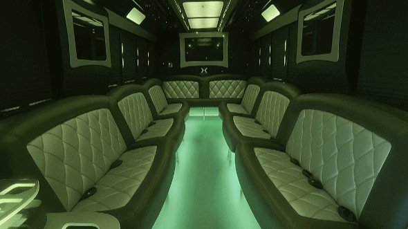 syracuse 50 passenger party bus inside